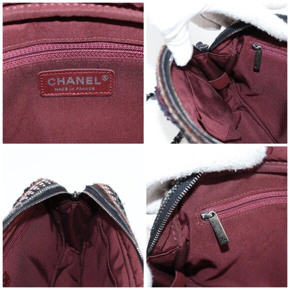 CHANEL Chain Shoulder Bag Tweed Black CC Auth - Picture 15 of 16